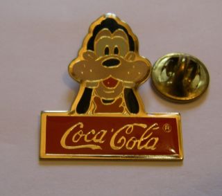 Disney Coca Cola Goofy Goof Mickey Mouse Vintage Pin Badge