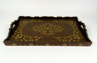 Vintage Wooden Filipino Inlay Serving Tray 22 " L X 12.  5 " W X 3 " H