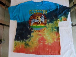 Led Zeppelin Tie Dyed T Shirt Icarus U.  S.  Tour 1975 Vintage Reprint Large