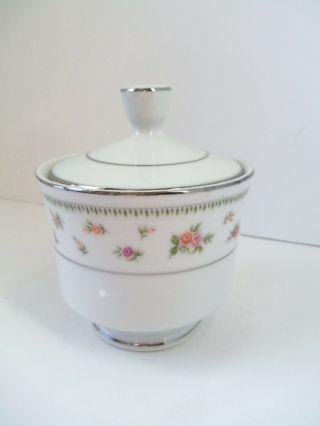 Vintage 1960’s - Abingdon Fine China Sugar Bowl W/lid - Silver Trim - -