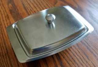 Vintage Stainless Steel Butter Dish Made In Usa