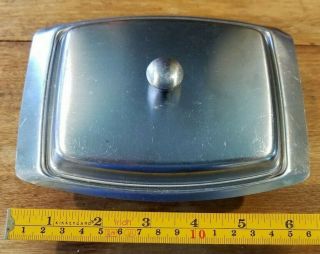 VINTAGE STAINLESS STEEL BUTTER DISH MADE IN USA 4