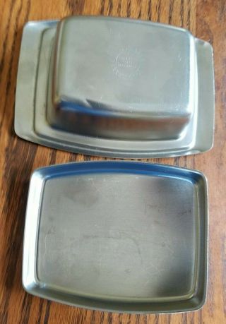 VINTAGE STAINLESS STEEL BUTTER DISH MADE IN USA 5