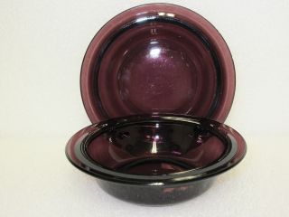 2 Vintage Amethyst Moderntone Small 5 " Bowls / Hazel Atlas Co