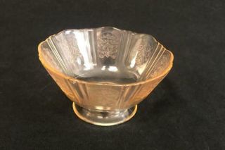 Vintage Pink Depression Glass Candy Nut Dish Trinket Pedestal Bowl Embossed