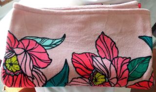 Vera Bradley Vintage Floral Plush Throw Blanket 80 " By 50 " Pre - Owned