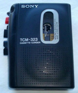 Vtg Sony Tcm - 323 Cassette Recorder Tape Player Voice Recorder Great