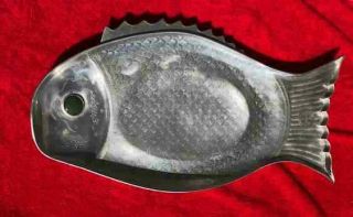 Vintage 25 " Long Large Arthur Court 1975 Fish Shaped Serving Platter Aluminum