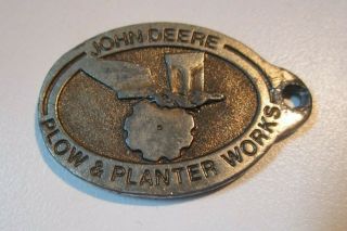 Vintage John Deere Plow & Planter Advertising Keychain Fob