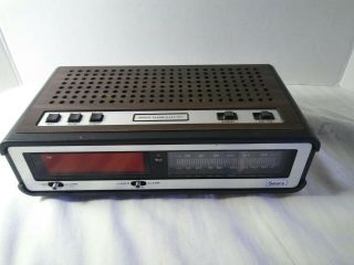Vintage Sears Am/fm Electronic Dual Alarm Clock Radio Red Led,  Sr2000,
