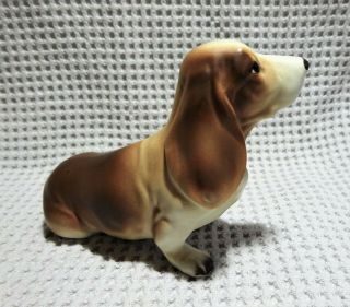Vintage Lefton Hand Painted Porcelain Basset Hound Dog Figurine Statue PERFECT 4