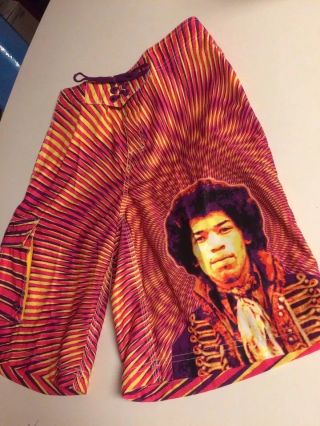 Vintage Style Jimi Hendrix Dragonfly Board Shorts Size 28 Rare Hippie Tie Dye