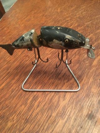 Vintage Gcb Wood Fishing Lure Glass Eyes Dated