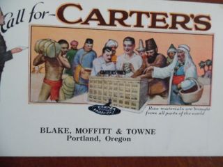 c.  1920 CALL FOR CARTER ' S Ink Advertising Blotter Vintage VG 2
