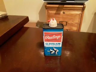 Vintage Rawlings Glovolium Leather Baseball Glove Dressing Oil 4oz Oiler