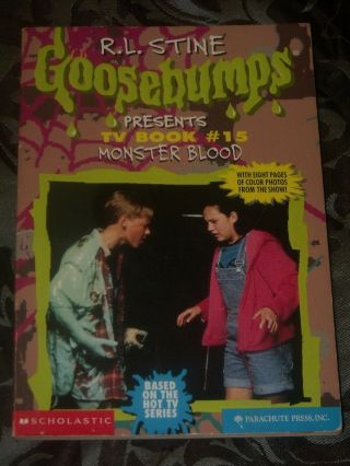 Vtg 1997 Goosebumps By R L Stine Tv Book 15 Monster Blood Photo Parachute Press
