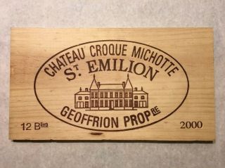 1 Rare Wine Wood Box Panel Chateau Croque Michotte St Emilion Vintage 5/18 738