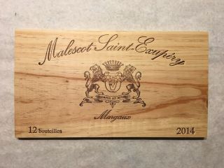 1 Rare Wine Wood Panel Malescot Saint Exupéry Vintage Crate Box Side 7/19 1158