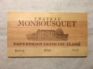 1 Rare Wine Wood Panel Chateau Monbousquet Vintage Crate Box Side 8/19 955