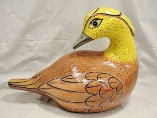 Vintage Mexican Large Goose Duck Papier Mache Figure Signed Ramiro Coss Y Leon