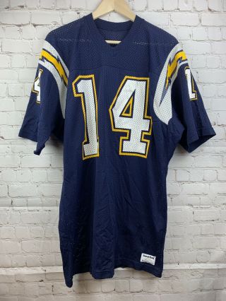 Vintage San Diego Chargers Football Jersey Navy Blue 14 Mesh Men’s Large Nfl M7