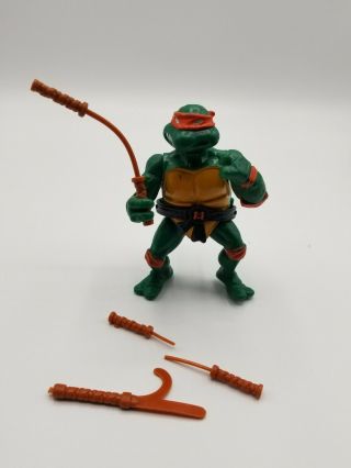 1988 Vintage Tmnt Michelangelo Loose Figure Teenage Mutant Ninja Turtles 10 Back