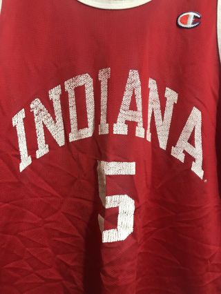 Vintage Champion Indiana Hoosiers Men ' s Basketball Jersey 5 Sz 48 Red 3