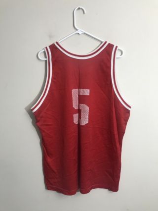 Vintage Champion Indiana Hoosiers Men ' s Basketball Jersey 5 Sz 48 Red 4