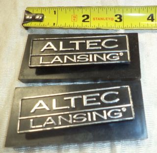 Vintage 1970s Altec Lansing Speaker Grill Name Plates Silver & Black