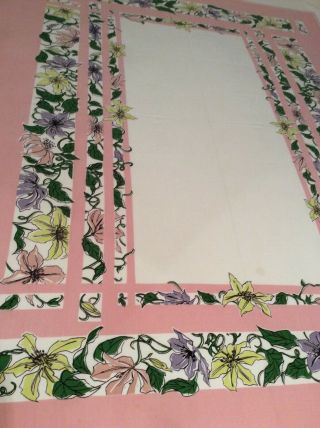 Vintage Kitchen Tablecloth 50’s Floral Print