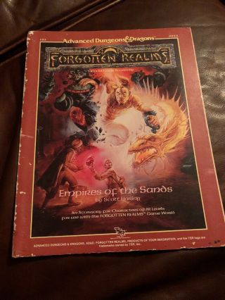 Vintage Ad&d Forgotten Realms Empires Of The Sands Tsr Fr3 Rpg Book 9224 1988