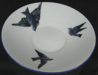 Vintage Fine Porcelain Small Saucer Victoria Austria Bluebird