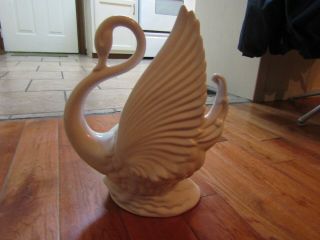 Vintage Mid Century Maddox Of California Art Pottery Ceramic Swan Tv /table Lamp