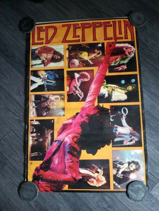 Led Zeppelin Vintage Poster Photo Collage Group Band Shots 1985 Myth Gem