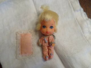 Vintage Liddle Kiddle Baby Diddle Doll W/oncie & Pillow