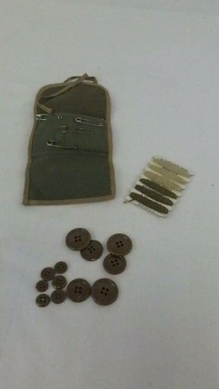 Vintage Wwii Korean War Us Army Personal Gear Cloth Sewing Kit