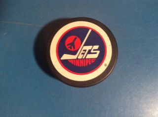 1987 - 92 Winnipeg Jets Nhl Vintage General Tire Ziegler Trench Game Puck