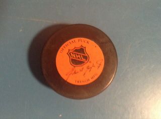 1987 - 92 CALGARY FLAMES NHL VINTAGE GENERAL TIRE ZIEGLER TRENCH GAME PUCK 2