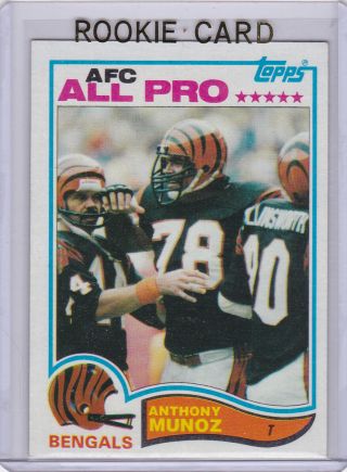 Anthony Munoz Rookie Card 1982 Topps Vintage Football Rc Cincinnati Bengal Hofer