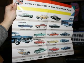 Vintage Studebaker Sales Brochure Poster Commander Hawk President