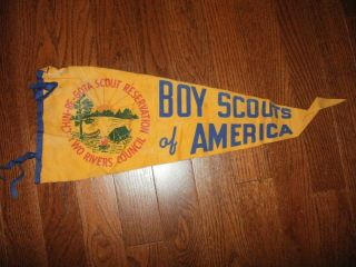 Bsa Vintage Chin - Be - Gota Scout Reservation Two Rivers Council Pennant