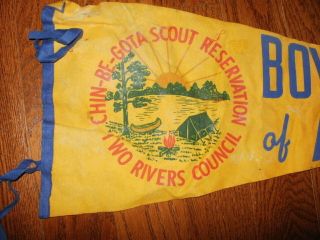 BSA Vintage Chin - Be - Gota Scout Reservation Two Rivers Council Pennant 2