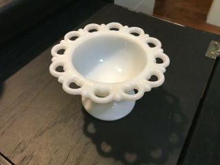 Vintage Old Colony Lace Edge Milk Glass Sherbert Bowl 3.  25 In Tall