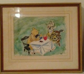 Vintage 1957 Limited Edition Classic Winnie The Pooh Painting Wall Art