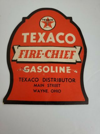 Vintage 1930’s Texaco Fire Chief Gasoline Promo Advertising Decal