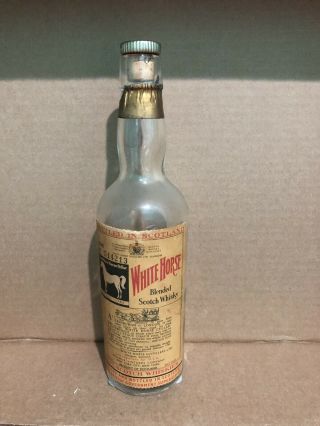 Vintage White Horse Blended Scotch Whiskey Bottle (empty) W Top