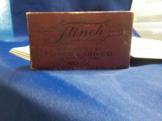Vintage 1913 Flinch Card Game Kalamazoo Mi Red Box Red 150 Cards