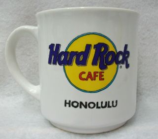Vintage Hard Rock Cafe Honolulu Hawaii Coffee Cup Mug Colorful Surf Boards