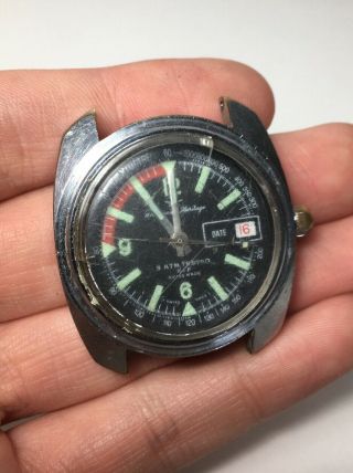 Vintage American Heritage Men’s Diver Watch Color Dial Hand Wind Parts Repair