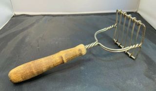 Vintage Potato Masher Twisted Wire & Wood Handle
